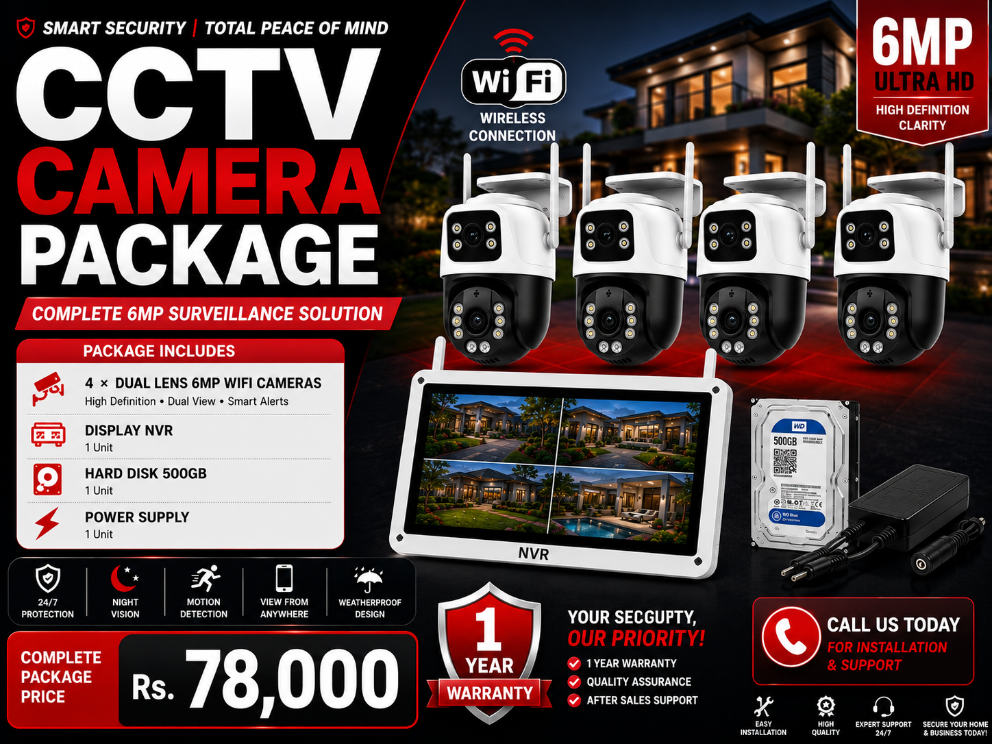 4 Camera CCTV package